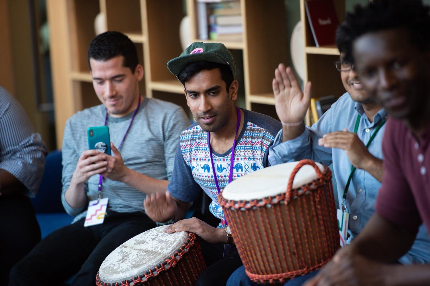 African Djembe Drum Lesson in the Park 2