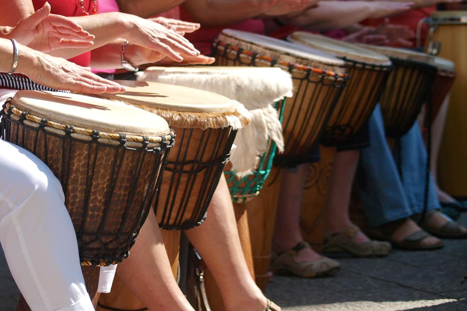 African Djembe Drum Lesson in the Park 3