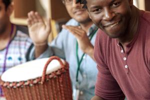 African Djembe Drum Lesson in the Park
